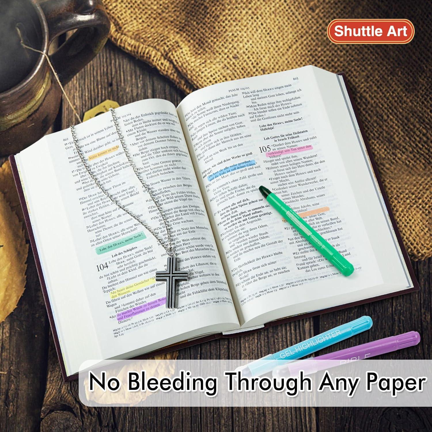 imageShuttle Art 16 Pack Gel Highlighters 8 Assorted Colors Highlighter Study Kit Great for Journaling Highlighting and Studying12 Colors