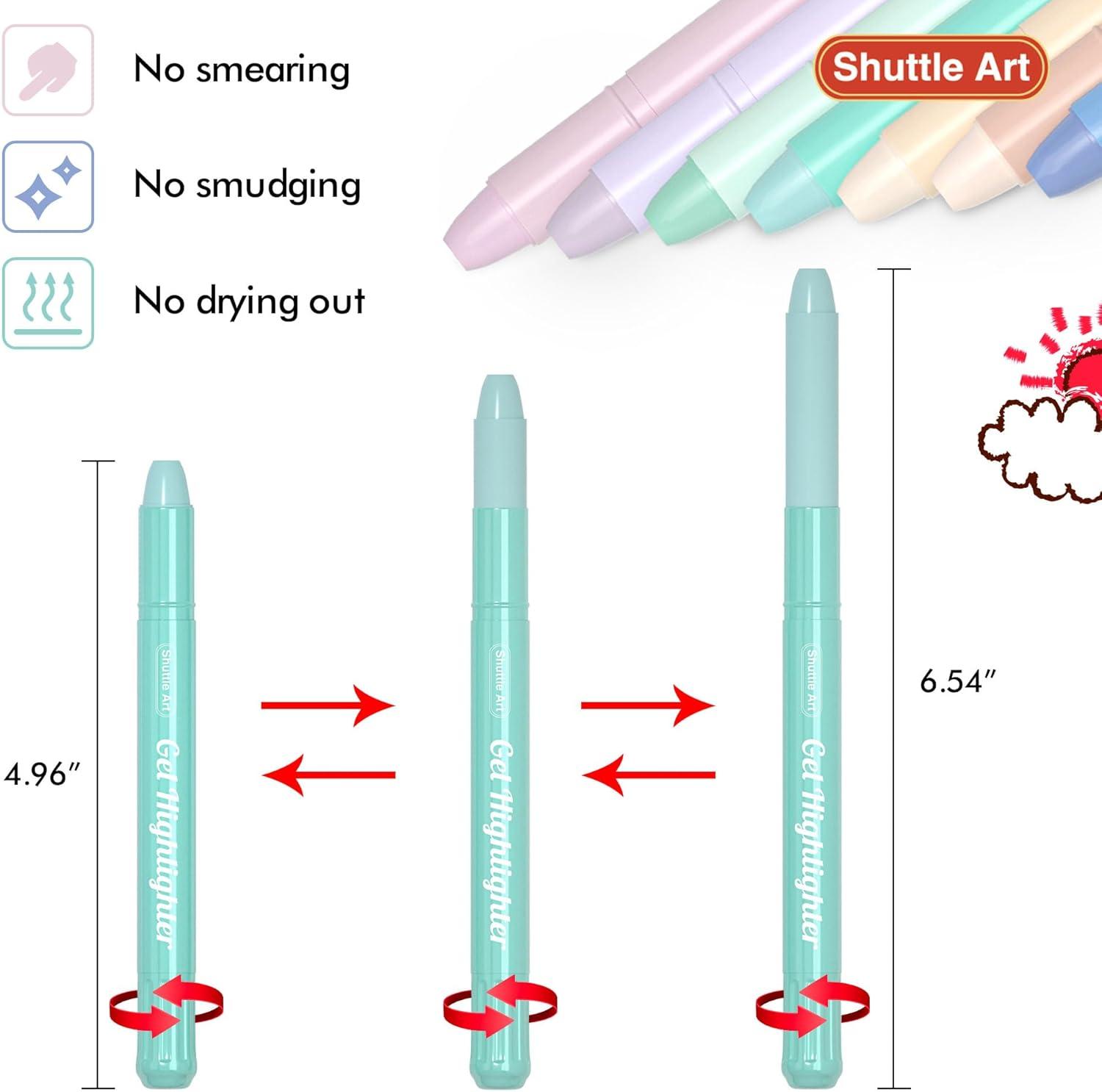 imageShuttle Art 16 Pack Gel Highlighters 8 Assorted Colors Highlighter Study Kit Great for Journaling Highlighting and Studying12 Dusty Colors