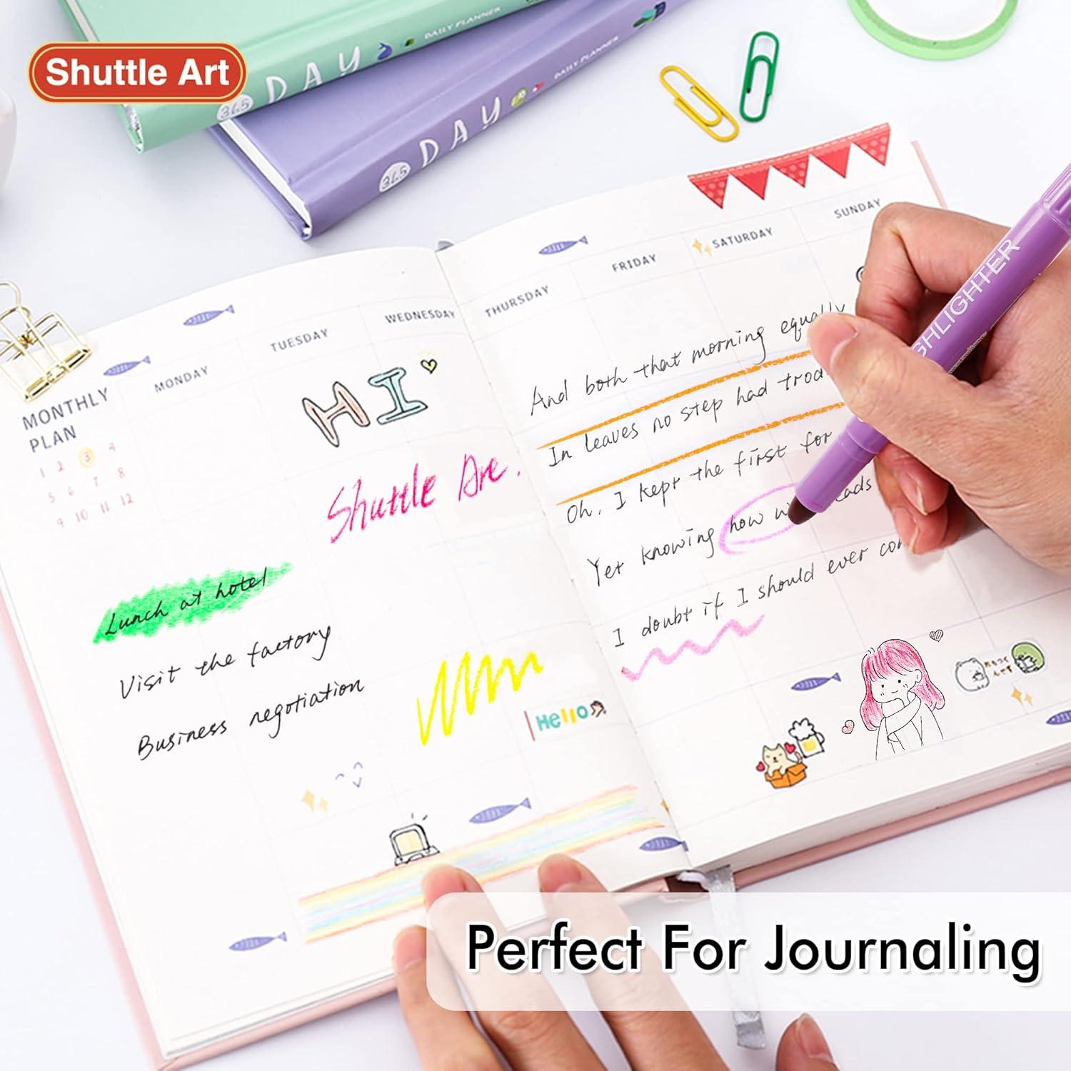 imageShuttle Art 16 Pack Gel Highlighters 8 Assorted Colors Highlighter Study Kit Great for Journaling Highlighting and Studying16 Pack Gel Highlighter