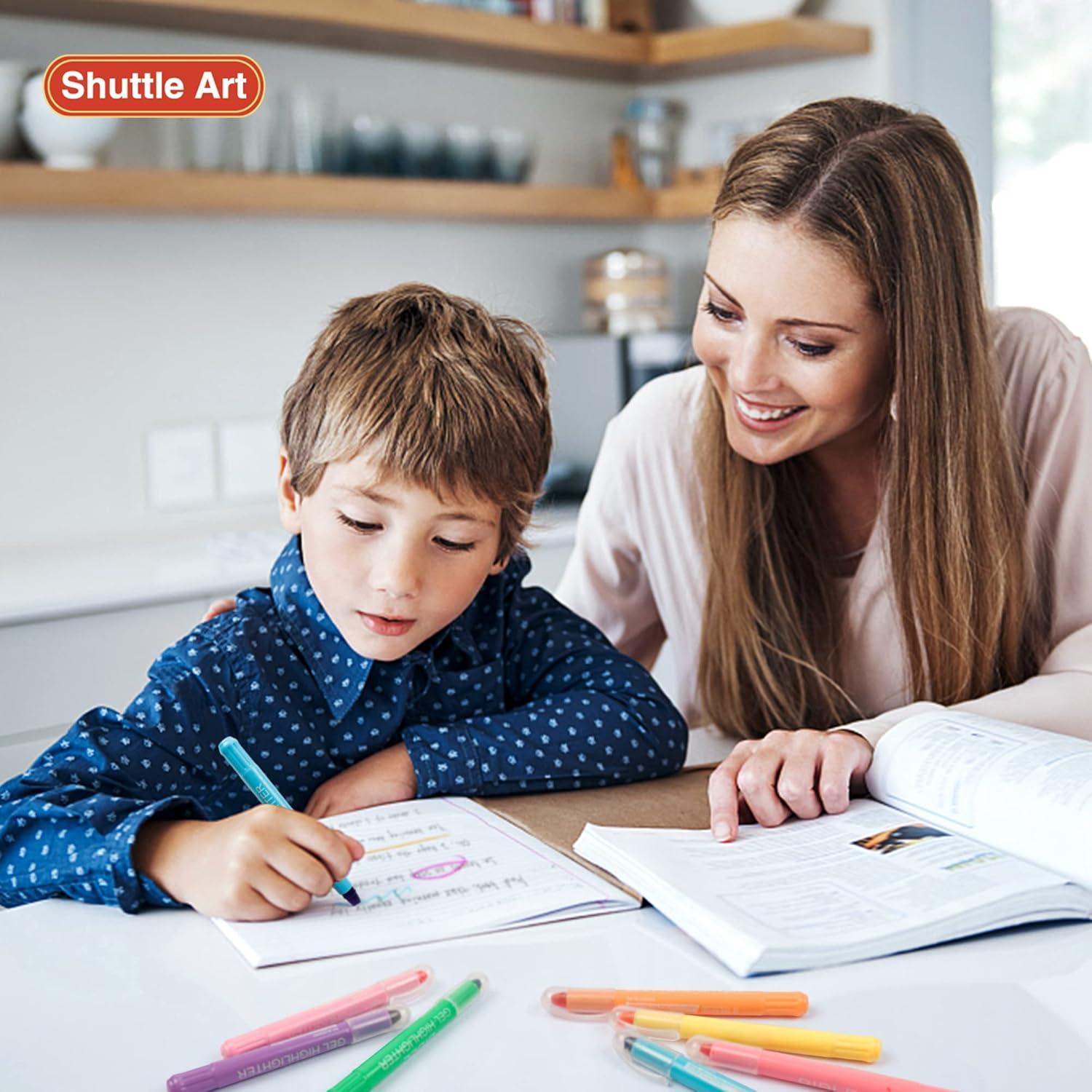 imageShuttle Art 16 Pack Gel Highlighters 8 Assorted Colors Highlighter Study Kit Great for Journaling Highlighting and Studying16 Pack Gel Highlighter