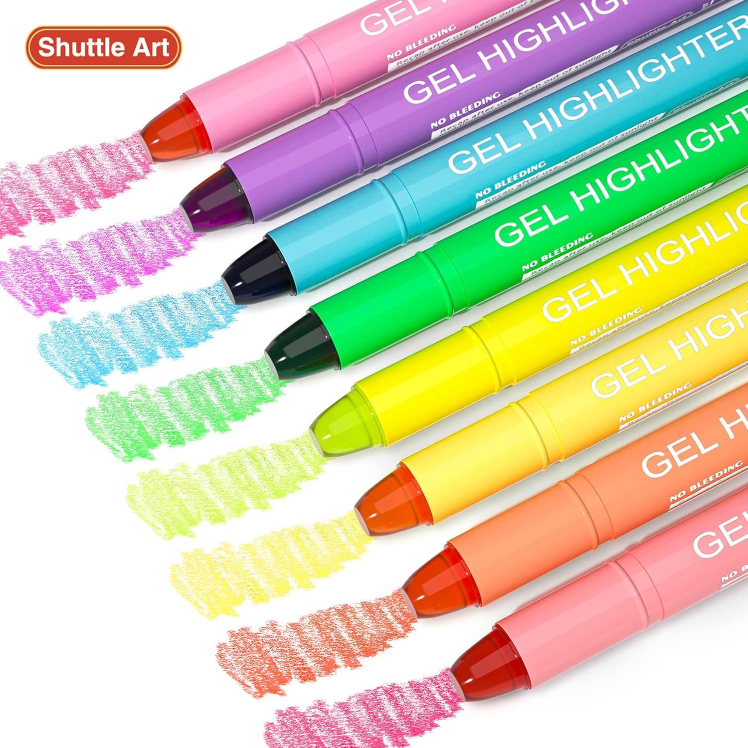 imageShuttle Art 16 Pack Gel Highlighters 8 Assorted Colors Highlighter Study Kit Great for Journaling Highlighting and Studying16 Pack Gel Highlighter