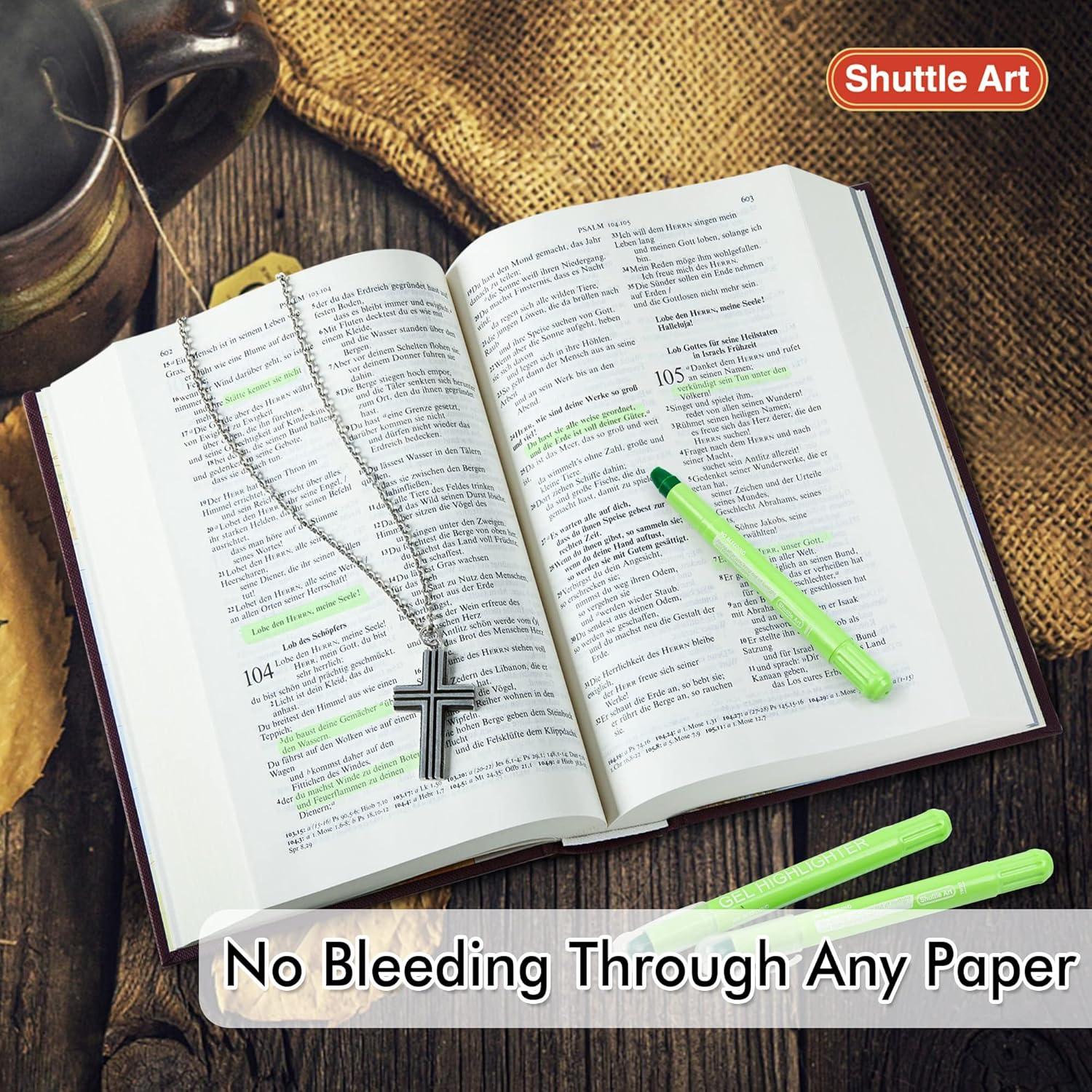 imageShuttle Art 16 Pack Gel Highlighters 8 Assorted Colors Highlighter Study Kit Great for Journaling Highlighting and StudyingGreen