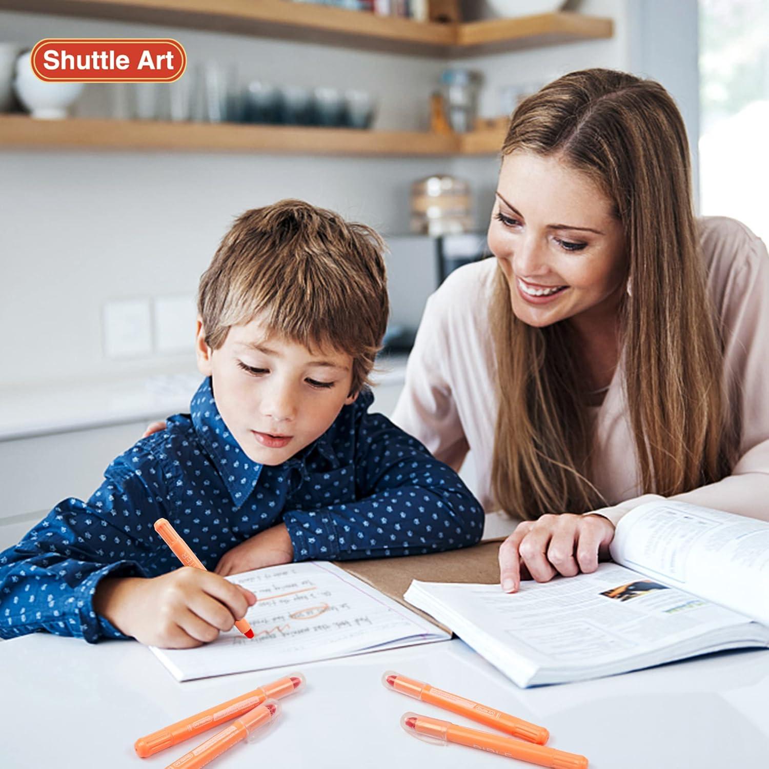 imageShuttle Art 16 Pack Gel Highlighters 8 Assorted Colors Highlighter Study Kit Great for Journaling Highlighting and StudyingOrange