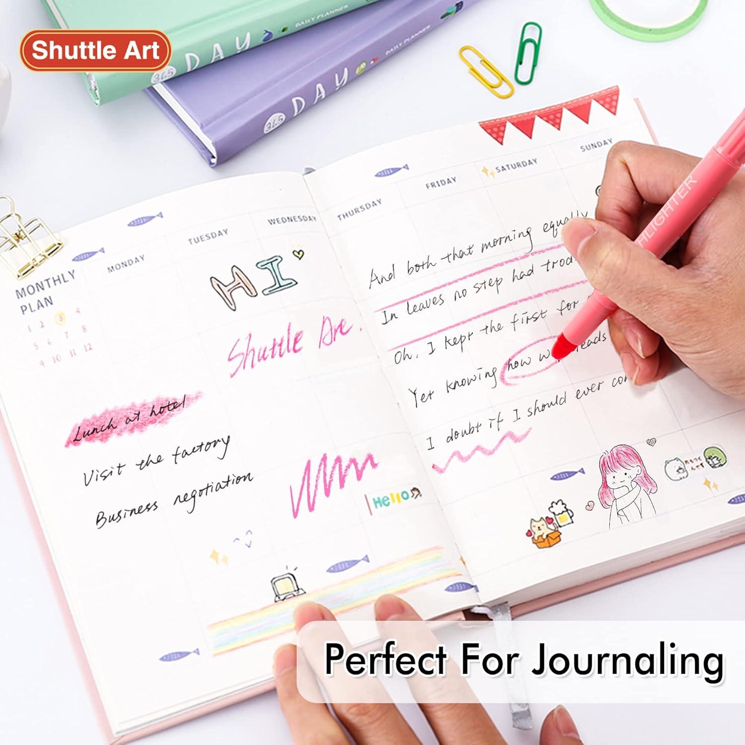 imageShuttle Art 16 Pack Gel Highlighters 8 Assorted Colors Highlighter Study Kit Great for Journaling Highlighting and StudyingPink