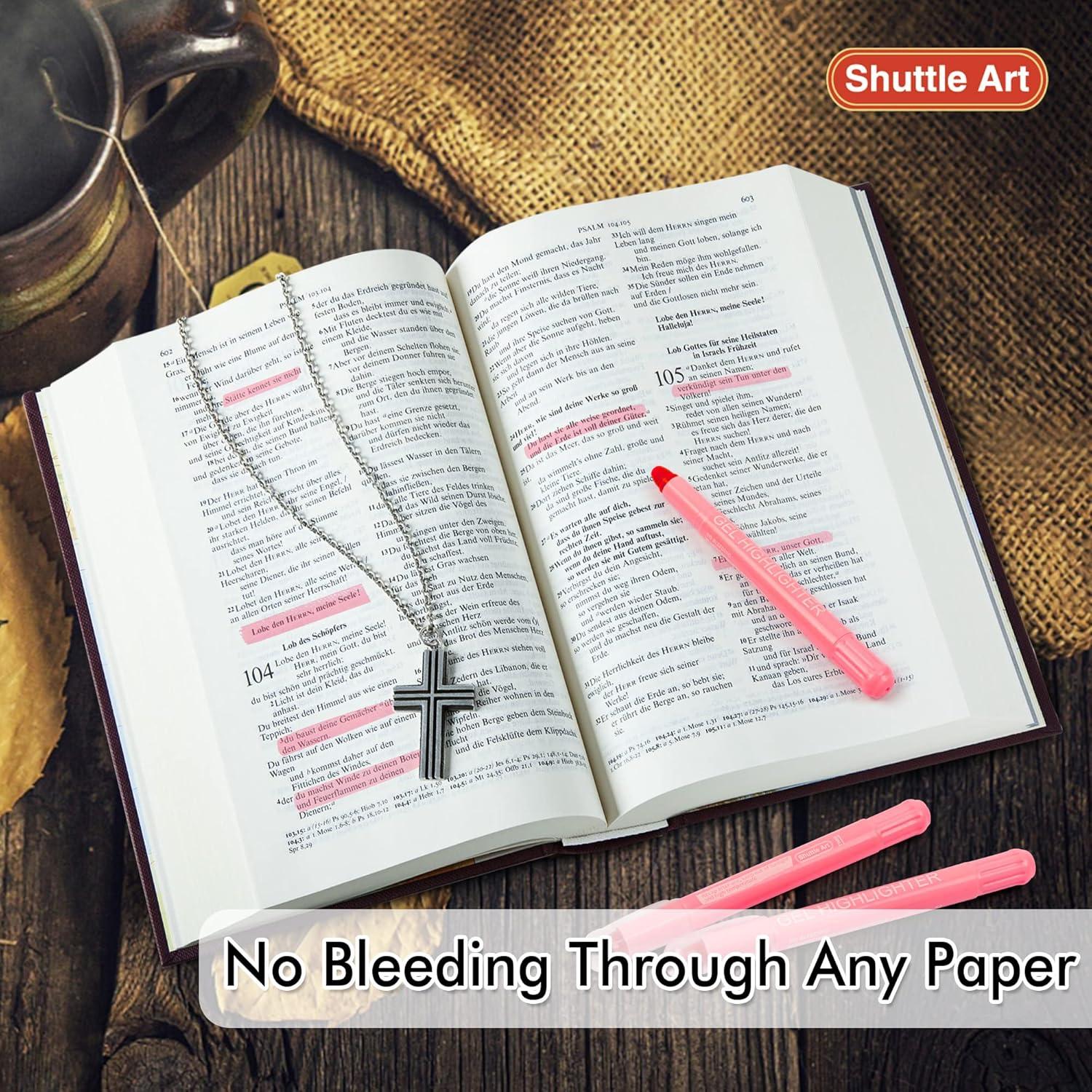 imageShuttle Art 16 Pack Gel Highlighters 8 Assorted Colors Highlighter Study Kit Great for Journaling Highlighting and StudyingPink