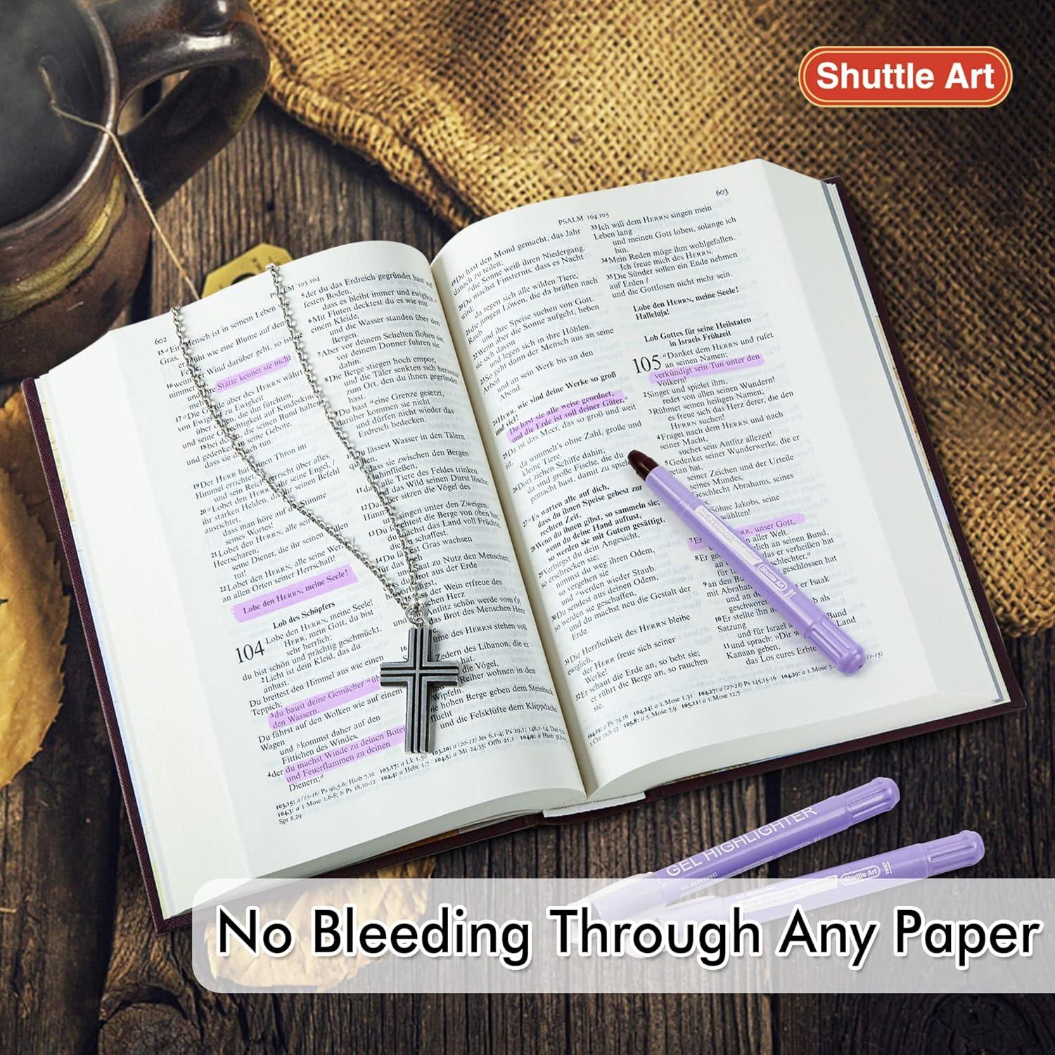 imageShuttle Art 16 Pack Gel Highlighters 8 Assorted Colors Highlighter Study Kit Great for Journaling Highlighting and StudyingPurple