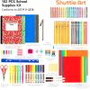Shuttle Art 102 PCS Back to School Supplies Kit, School Supply Box for Grades K-5, School Supplies for Kids and Students, Including Pencils, Pens, Markers, Erasers, Notebooks, Folders and More