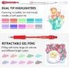 Shuttle Art 20 Pack Journaling Kit,10 Colors Dual Tip Highlighters and 10 Colors Retractable Gel Ink Pens,Perfect for Kids and Adults Coloring,Underlining, Highlighting, Writing in Office Home&School