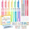 Bible Highlighters and Pens, 22 Pack Journaling Kit, 12 Colors Gel Highlighters and 10 Colors Ballpoint Pens with a storage bag, Bible Markers No Bleed Through by Shuttle Art(1 Count (Pack of 34))
