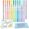 Bible Highlighters and Pens, 22 Pack Journaling Kit, 12 Colors Gel Highlighters and 10 Colors Ballpoint Pens with a storage bag, Bible Markers No Bleed Through by Shuttle Art(1 Count (Pack of 22))