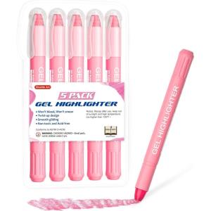 Shuttle Art 16 Pack Gel Highlighters, 8 Assorted Colors Highlighter Study Kit, Great for Journaling, Highlighting and Studying(Pink)