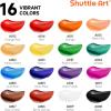 Shuttle Art Acrylic Paint Set, 30 x12ml Tubes Artist Quality Non Toxic Rich Pigments Colors Great for Kids Adults Professional Painting on Rocks Canvas Wood Clay Fabric Ceramic Crafts(16 Colors)