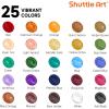 72 Pack Acrylic Paint Set, Shuttle Art 60 Colors Acrylic Paint Including Extra White Black & 12 Brushes, 2oz/60ml, Rich Pigmented, Water Proof, Ideal for Artists, Beginners on Canvas Rock Wood Ceramic(25 Vintage Colours)