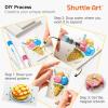 Shuttle Art 44 Pcs Magic Foam Texture Painting Kit, Including 28 Pcs Foam Texture Paper, 12 Colors Brush Tip Acrylic Paint Markers, Magical 3D Effect Painting Kit