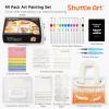 Shuttle Art 44 Pcs Magic Foam Texture Painting Kit, Including 28 Pcs Foam Texture Paper, 12 Colors Brush Tip Acrylic Paint Markers, Magical 3D Effect Painting Kit