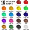 Shuttle Art Acrylic Paint Bundle, Set for 18 Colors Pouch (120ml/4oz) + 16 Colors Color Change Bottle (60ml/2oz)