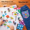 Shuttle Art Fabric Paint, 24 Colors 3D Permanent Paint with Brushes Palette Pen Fabric Sheet Stencils, Glow in The Dark, Glitter, Metallic Colors for Textile Fabric T-shirt Jeans Glass