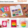 Shuttle Art Fabric Paint, 24 Colors 3D Permanent Paint with Brushes Palette Pen Fabric Sheet Stencils, Glow in The Dark, Glitter, Metallic Colors for Textile Fabric T-shirt Jeans Glass