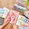 Shuttle Art Watercolor Paint Set, 128 Vibrant Colors with Metallic Shades, Travel Water Color Set with Watercolor Brushes, Palette, Watercolor Sketchbook and Coloring Sheets for Adults, Kids, Artists