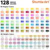 Shuttle Art Watercolor Paint Set, 128 Vibrant Colors with Metallic Shades, Travel Water Color Set with Watercolor Brushes, Palette, Watercolor Sketchbook and Coloring Sheets for Adults, Kids, Artists