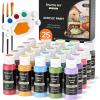 72 Pack Acrylic Paint Set, Shuttle Art 60 Colors Acrylic Paint Including Extra White Black & 12 Brushes, 2oz/60ml, Rich Pigmented, Water Proof, Ideal for Artists, Beginners on Canvas Rock Wood Ceramic(25 Vintage Colours)