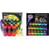 Shuttle Art Acrylic Paint Set Bundle, 18 Rrgular Colors in Large Bottle (250ml/8.45oz) and 12 Glow in the Dark Paint (60ml/2oz) for Artists