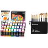 Shuttle Art Acrylic Paint and Paint Brush Bundle, 36 Colors Acrylic Paint Set and 12 PCS Brush with Case