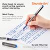 Shuttle Art Rollerball Pens, 10 Pack Blue Liquid Ink Pens, 0.5mm Extra Fine Point, Quick Drying for Writing Journaling Taking Notes School Office