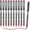 Shuttle Art Rollerball Pens, 10 Pack Red Liquid Ink Pens, 0.5mm Extra Fine Point, Quick Drying for Writing Journaling Taking Notes School Office