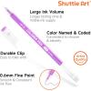 Shuttle Art Colored Pens, 24 Blue & Green Tone Colors Cute Journal Pens 0.6mm Fine Point Colored Gel Pens for Black Paper Adult Coloring Writing Drawing Journaling Note Taking School Office Home(24 Pink & Purple Tone)