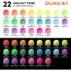 Shuttle Art Colored Pens, 24 Blue & Green Tone Colors Cute Journal Pens 0.6mm Fine Point Colored Gel Pens for Black Paper Adult Coloring Writing Drawing Journaling Note Taking School Office Home(22 Highlight Tone)