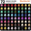 Shuttle Art Colored Pens, 72 Vibrant Colors Cute Journal Pens 0.6mm Fine Point Colored Gel Pens for Black Paper in Portable Bag for Coloring Writing Drawing Journaling Note Taking School Office Home