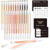 Shuttle Art Colored Pens, 24 Blue & Green Tone Colors Cute Journal Pens 0.6mm Fine Point Colored Gel Pens for Black Paper Adult Coloring Writing Drawing Journaling Note Taking School Office Home(24 Skin Tone)