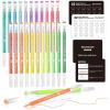 Shuttle Art Colored Pens, 24 Blue & Green Tone Colors Cute Journal Pens 0.6mm Fine Point Colored Gel Pens for Black Paper Adult Coloring Writing Drawing Journaling Note Taking School Office Home(22 Highlight Tone)