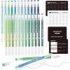 Shuttle Art Colored Pens, 24 Blue & Green Tone Colors Cute Journal Pens 0.6mm Fine Point Colored Gel Pens for Black Paper Adult Coloring Writing Drawing Journaling Note Taking School Office Home(24 Colors)