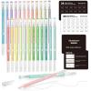 Shuttle Art Colored Pens, 24 Blue & Green Tone Colors Cute Journal Pens 0.6mm Fine Point Colored Gel Pens for Black Paper Adult Coloring Writing Drawing Journaling Note Taking School Office Home(24 Pastel Tone)
