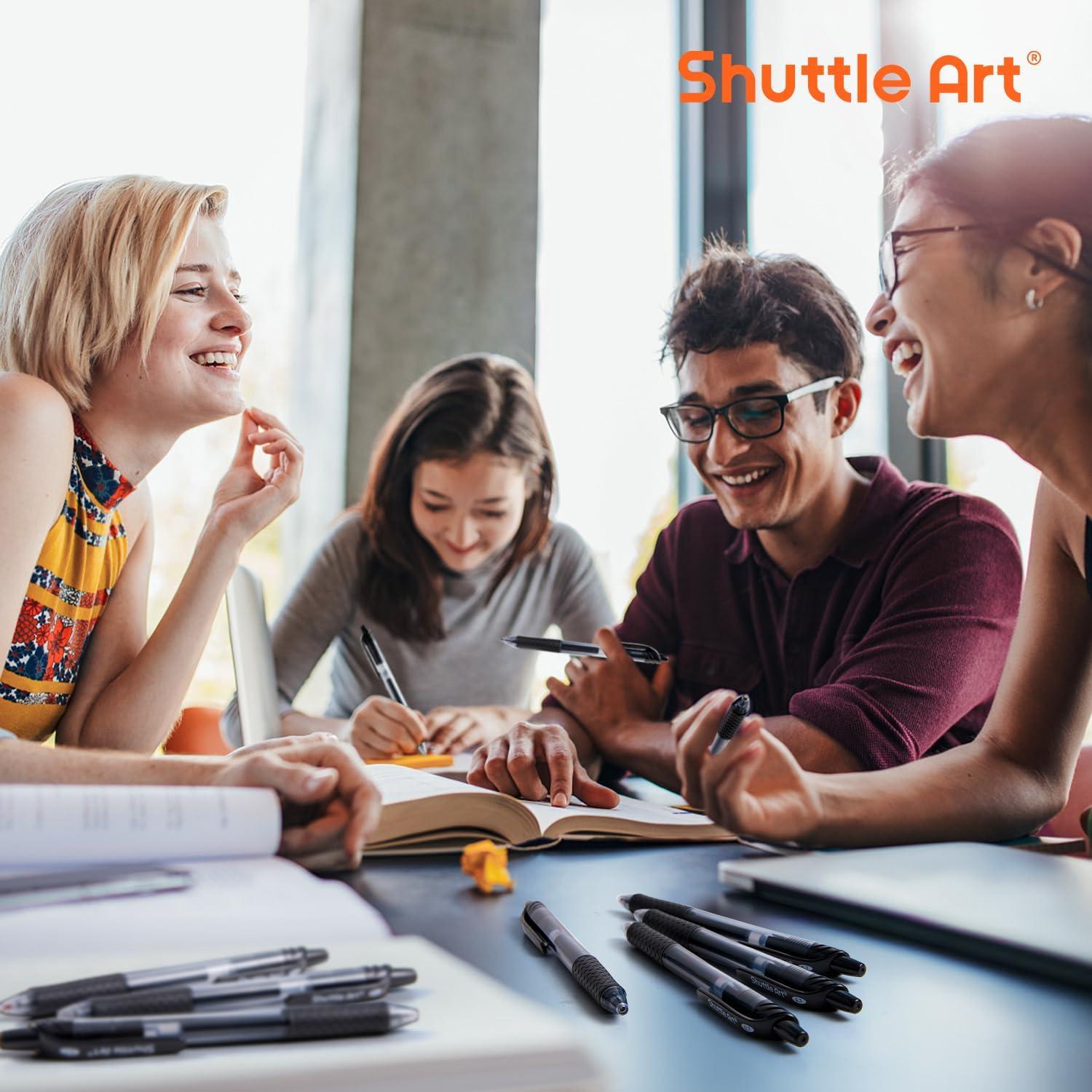 imageShuttle Art School ampamp Work Supplies Bundle 70 Pack Black Retractable Gel Pens 30 Pack Black Retractable Gel Pen Refills 07mm Fine Point for Writing Journaling Taking Notes School Office Home