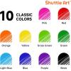 Shuttle Art School Work & Home Supplies Bundle, 10 Bright Colors 0.5mm Liquid Ink Rollerball Pens + 9 Colors Sticky Notes for Writing Journaling Taking Notes School Office Home