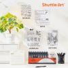 Shuttle Art School & Work Supplies Bundle, 48 Pack Black Retractable Gel Pens + 30 Pack Black Retractable Gel Pen Refills 0.7mm Fine Point for Writing Journaling Taking Notes School Office Home