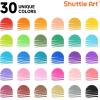 Shuttle Art Super Washable Markers, 30 Colors Broad Line Conical Tip Markers for Kids, Ultra Clean Coloring Book Marker Set, Home Classroom School Supplies for Toddlers Kids Adults Students Teachers