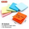 Sticky Notes, Shuttle Art 9 Bright Colors Stickies, 9 Pads 630 Sheets Total, 3×3 Inches Self-Stick Pads for Home, School, Office(60 Pack 6 Colors)