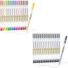 Shuttle Art School & Work Supplies Bundle, 15 Colors + 15 Black Japanese Style Pens for Writing Journaling Taking Notes School Office Home