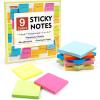 Sticky Notes, Shuttle Art 9 Bright Colors Stickies, 9 Pads 630 Sheets Total, 3×3 Inches Self-Stick Pads for Home, School, Office(9 Colors)