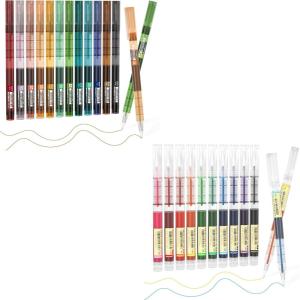 Shuttle Art School Work & Home Supplies Bundle, 22 Colors (10 Bright+12 Vintage) 0.5mm Liquid Ink Rollerball Pens Quick Drying for Writing Journaling Taking Notes School Office Home
