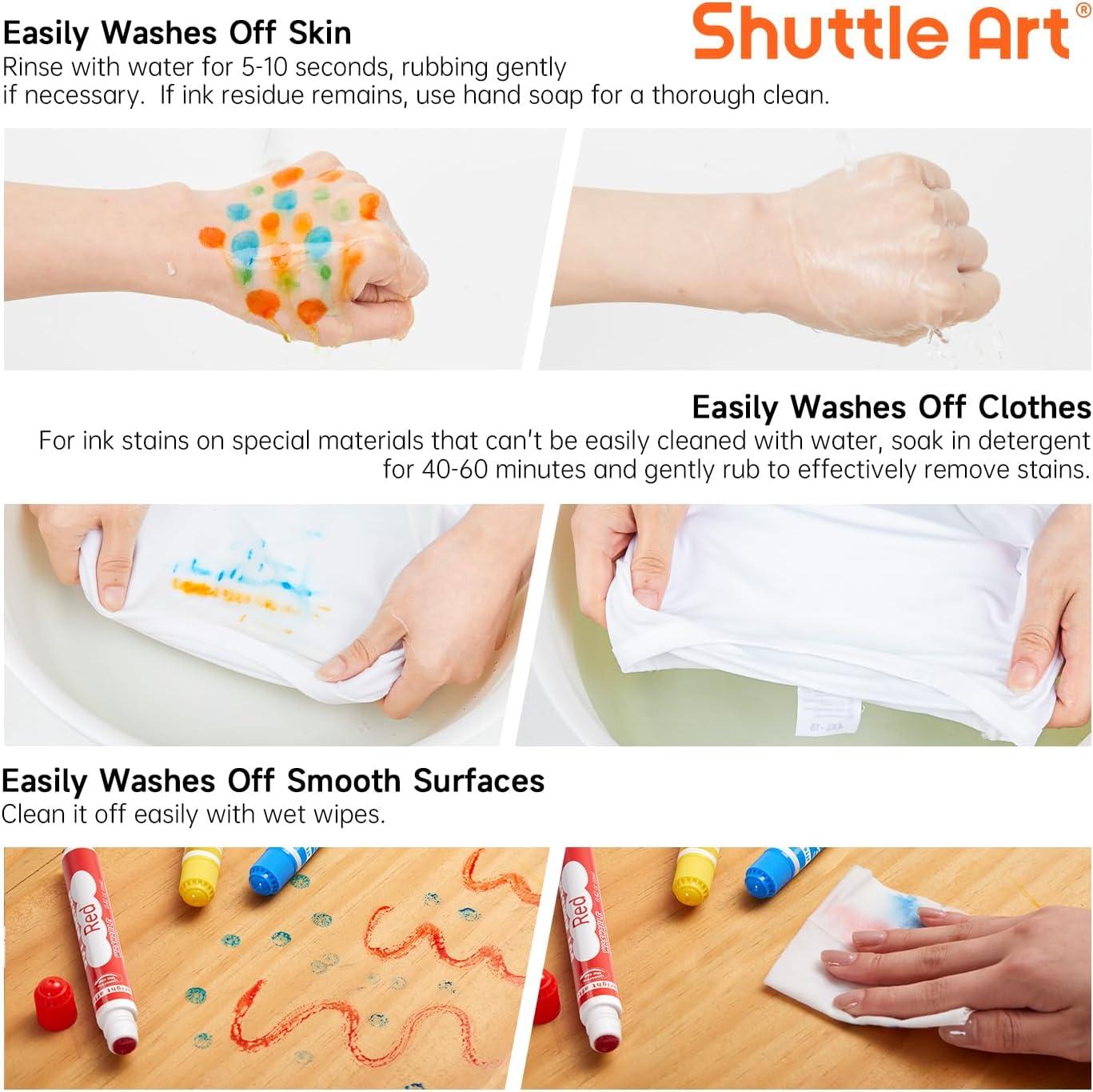 imageShuttle Art 100 Pack Dot Markers 10 Colors x 10 Sets Washable Bingo Daubers Fun Art Supplies for Kids and Preschoolers Non Toxic WaterBased