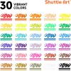 Shuttle Art Chalk Markers, 30 Vibrant Colors Liquid Chalk Markers Pens for Chalkboards, Windows, Glass, Cars, Erasable, 3mm Reversible Fine Tip with Chalkboard Labels for Office Home Supplies(30 Colors)