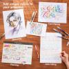 Shuttle Art School Work & Home Supplies Bundle, 15 Colors (10 Bright + 5 Vintage) 0.5mm Liquid Ink Rollerball Pens + 9 Colors Sticky Notes for Writing Journaling Taking Notes School Office Home