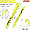 Shuttle Art School & Work Supplies Bundle, 48 Pack Black Retractable Gel Pens + 30 Pack Yellow Chisel Tip Highlighters for Writing Journaling Taking Notes School Office Home