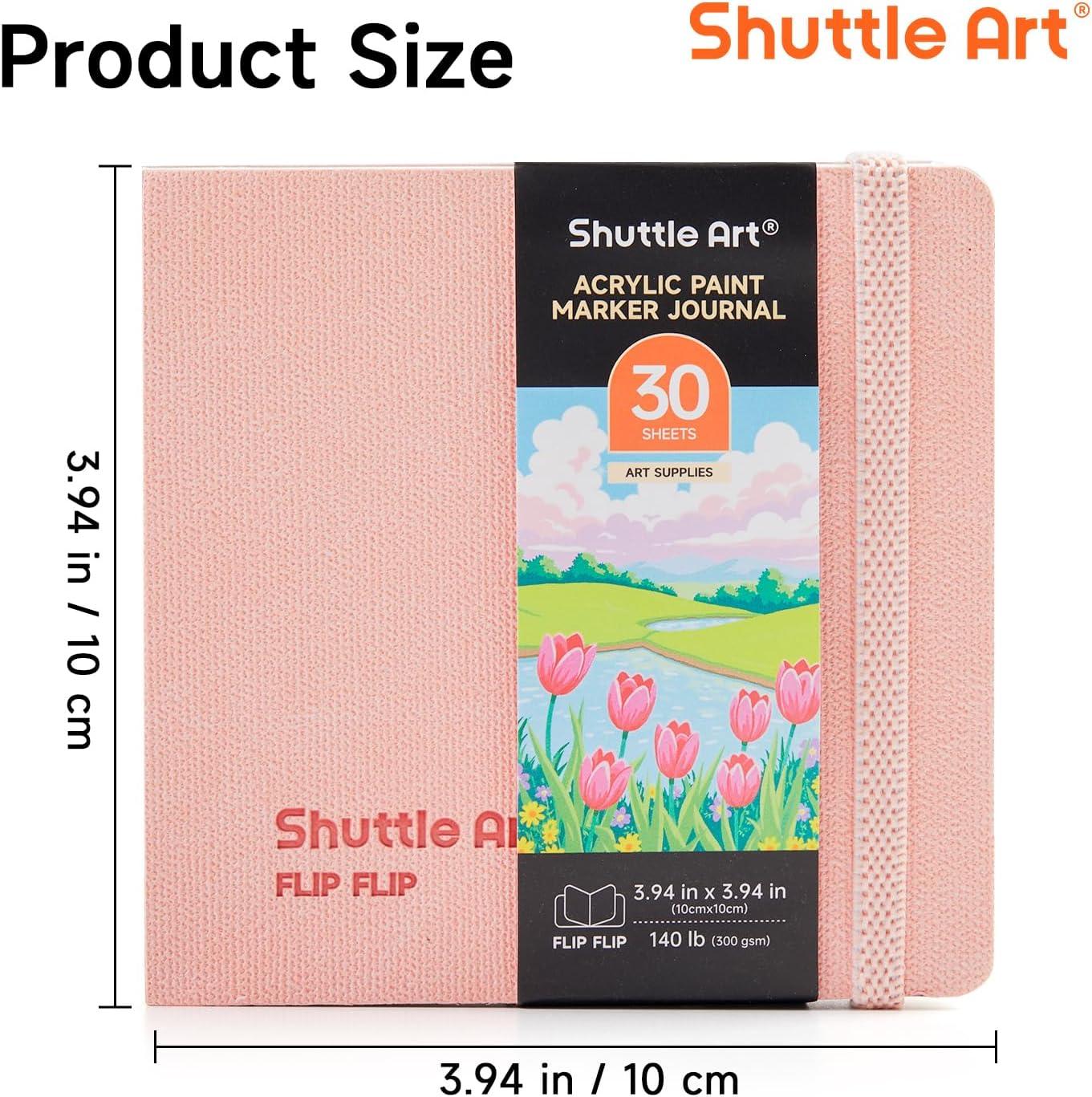 imageShuttle Art Acrylic Paint Marker Journal 30 Sheets 394x394 Watercolor Journal with 140LB 300 GSM Watercolor Paper for Acrylic Markers ampamp Watercolor394394 in