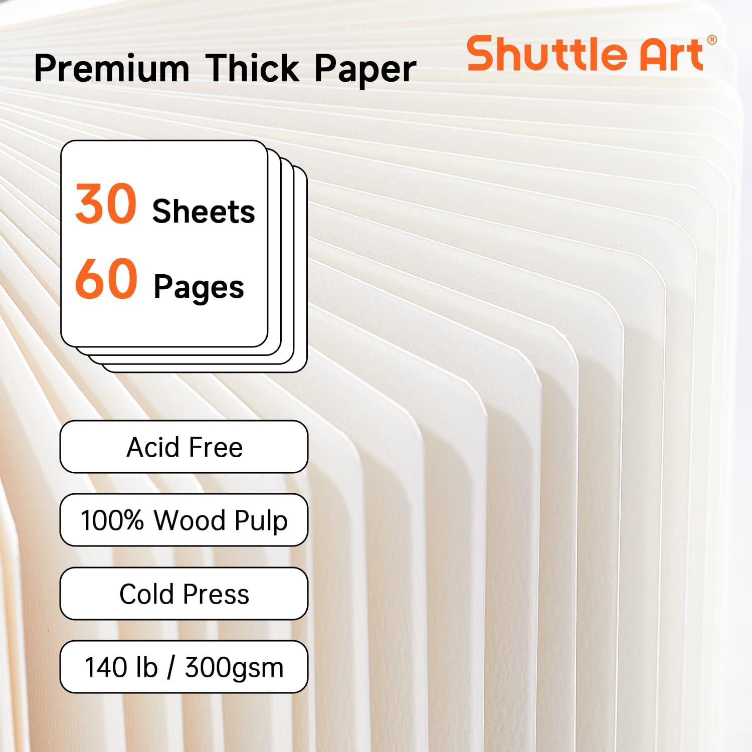 imageShuttle Art Acrylic Paint Marker Journal 30 Sheets 394x394 Watercolor Journal with 140LB 300 GSM Watercolor Paper for Acrylic Markers ampamp Watercolor394394 in